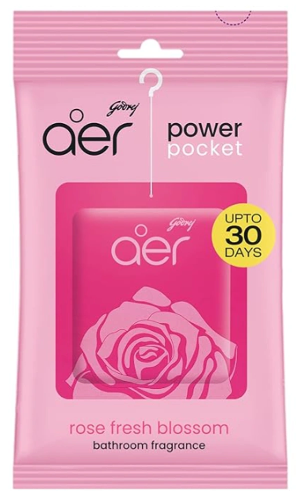 Aer Godrej Power Pocket bathroom Fragrance, Rose Fresh Blossom, Upto 30 days