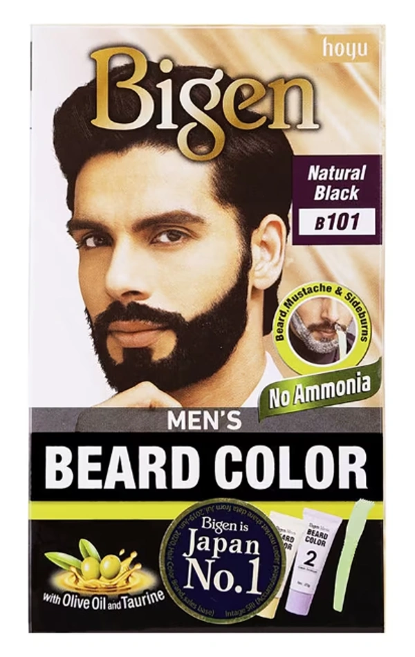Bigen Mens Beard Color,Natural Black,B101-40gm