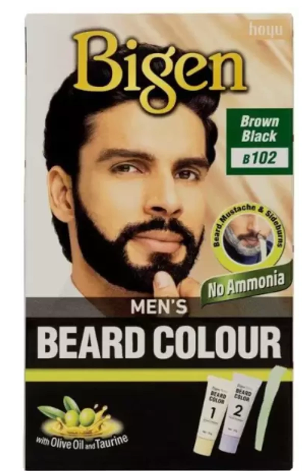 Bigen Mens Beard Color,Natural Brown,B102-40gm