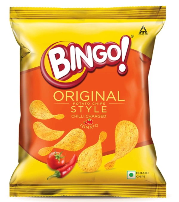 Bingo Original Potato Chips-Chilli Charged Tomato - 23gm