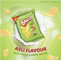 Bingo Original Style Cream & Onion Sprinkled, Potato Chips-50gm
