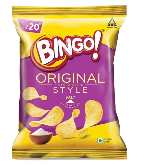 Bingo Potato Chips Salted - Salt Sprinkled - 43gm