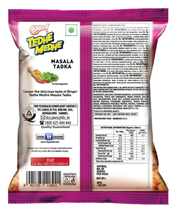 Bingo Tedhe Medhe Masala Tadka-80gm