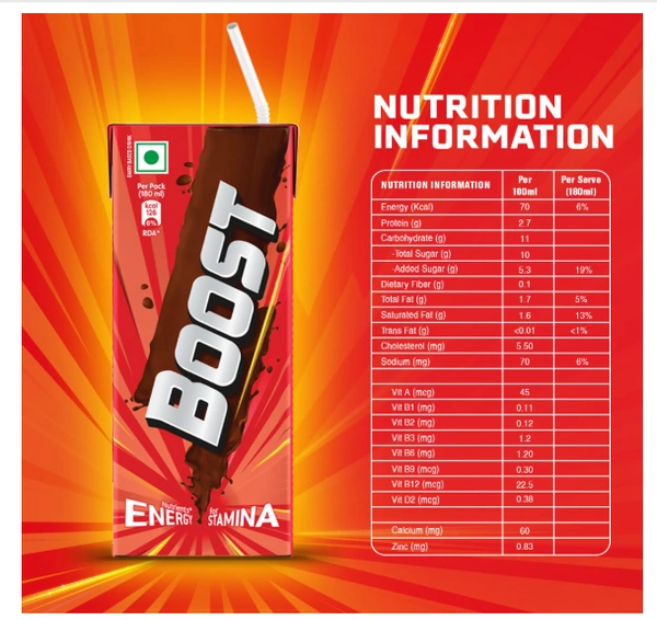 Boost Milkshake Nutrients Energy for Stamina-180ml