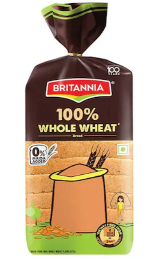 Britannia 100% Whole Wheat Bread-400gm