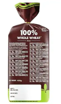Britannia 100% Whole Wheat Bread-400gm