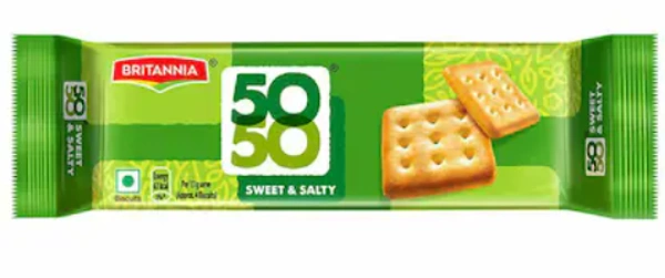 Britannia 50-50 Sweet & Salty Biscuits-62.8gm