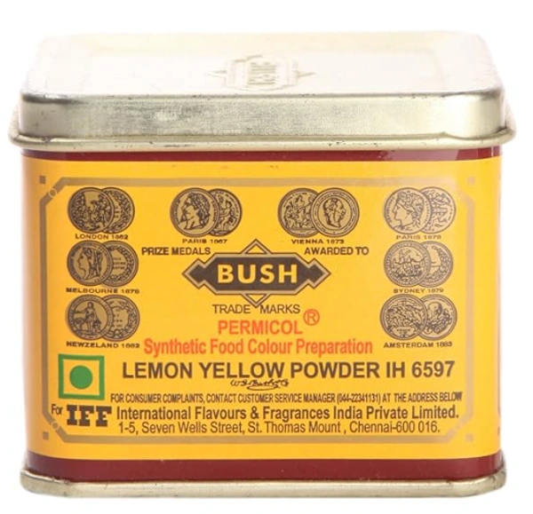 Bush Lemon Yellow Powder, Synthetic Food Colour - 100gm