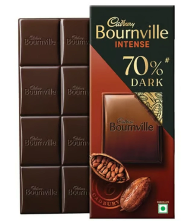 Cadbury Bournville Intense Chocolate bar,70% Dark - 80gm