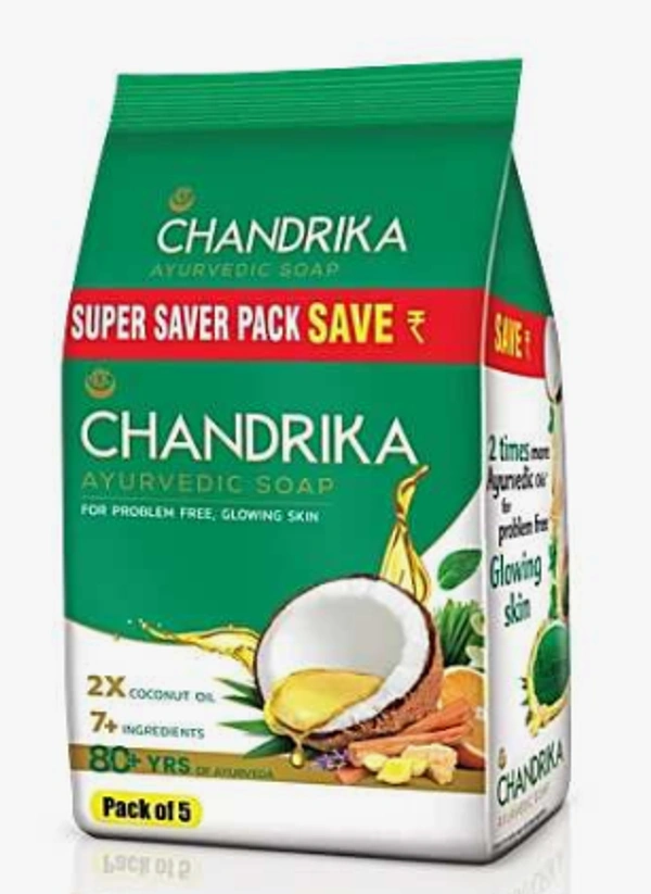 Chandrika Ayurvedic Soap, Pack of 5 - 350gm(5Nx70gm)