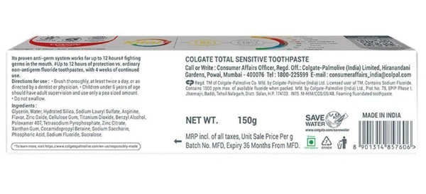 Colgate Total Sensitive - 150gm