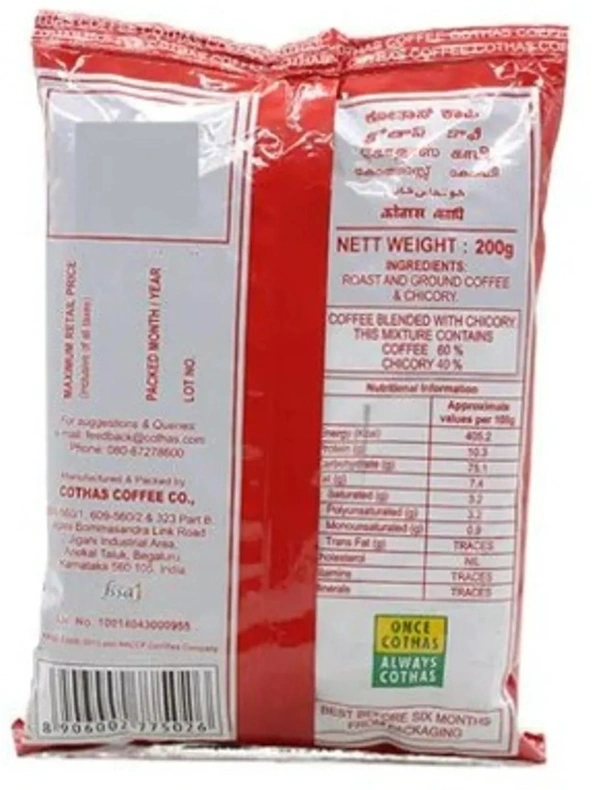 Cothas Coffee,Extra Strong,Hotel Blend Coarse Powder-200gm