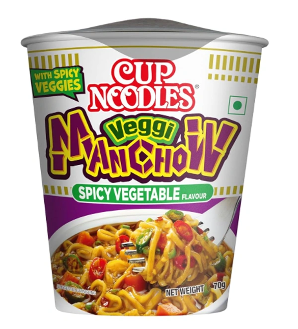 Nissin Cup Noodles Veggi Manchow, Spicy Vegetable Falvour - 70gm