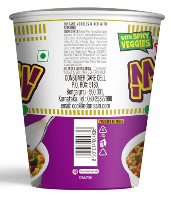 Nissin Cup Noodles Veggi Manchow, Spicy Vegetable Falvour - 70gm