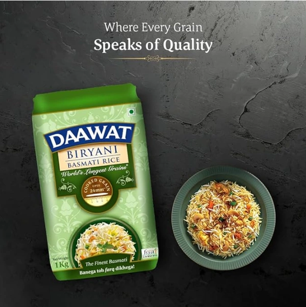 Daawat Biryani Basmati Rice, Worlds Longest Grains - 1kg