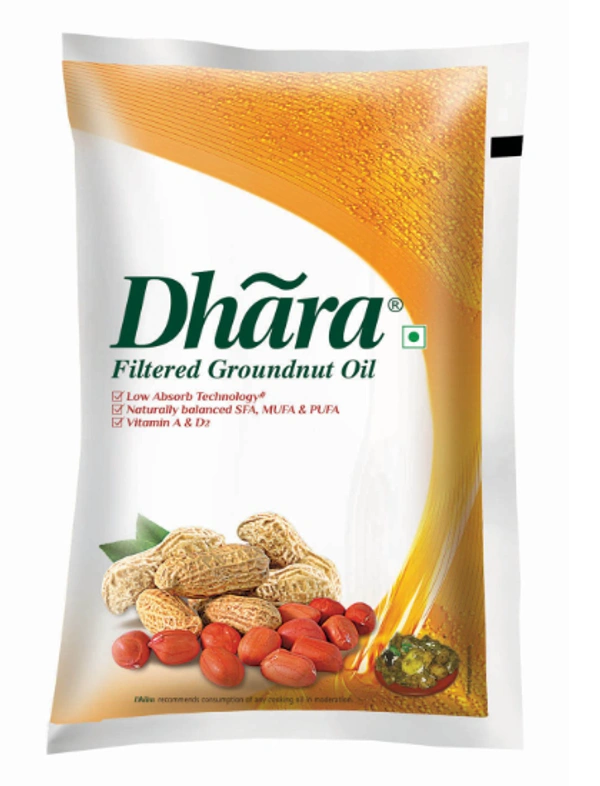 Dhara Filtered Groundnut Oil - 1ltr