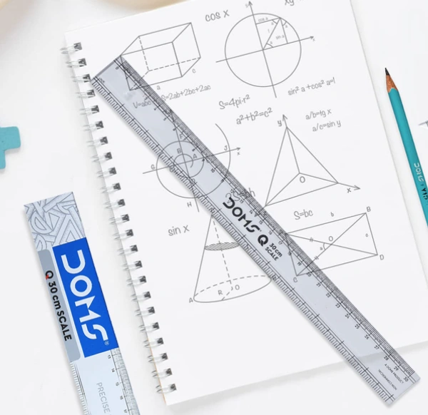 Doms Q 30 cm Transparent Scale, Precise Marking-1pc