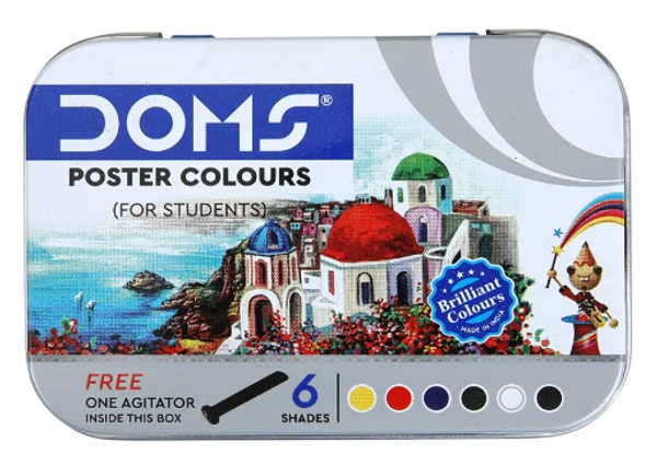 Doms Poster Colours, Includes One Agitator Inside, 6 Shades
