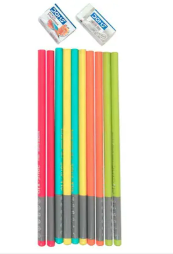 Doms Super Dark 10 HB/2 Graphite Pencils, Y1+