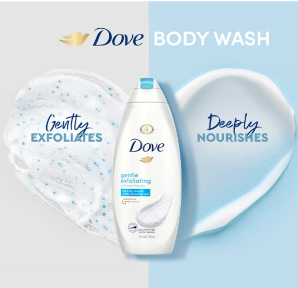 Dove Gentle Exfoliating Body Wash, Sulphate Free Cleansers-250ml