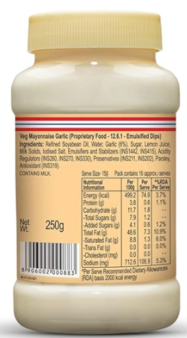 Dr Oetker Funfoods Veg Mayonnaise Garlic-250gm
