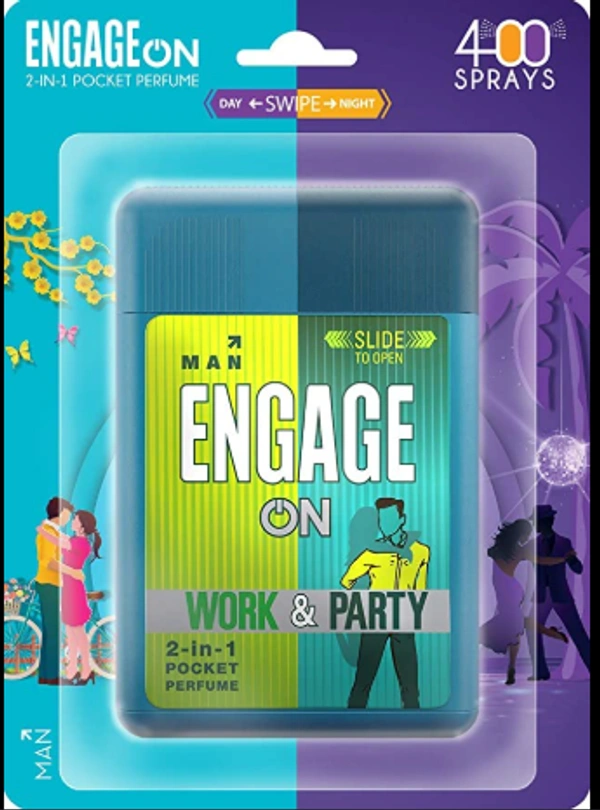 Engage On Man Work & Party, 2 In 1 Pocket Perfume-28ml