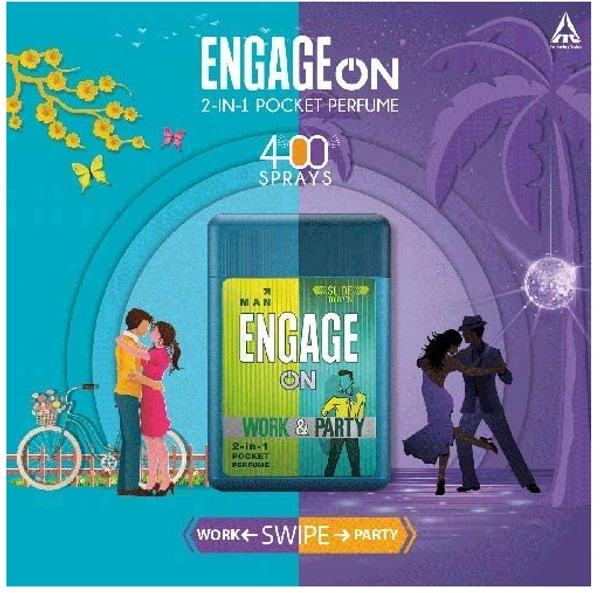 Engage On Man Work & Party, 2 In 1 Pocket Perfume-28ml