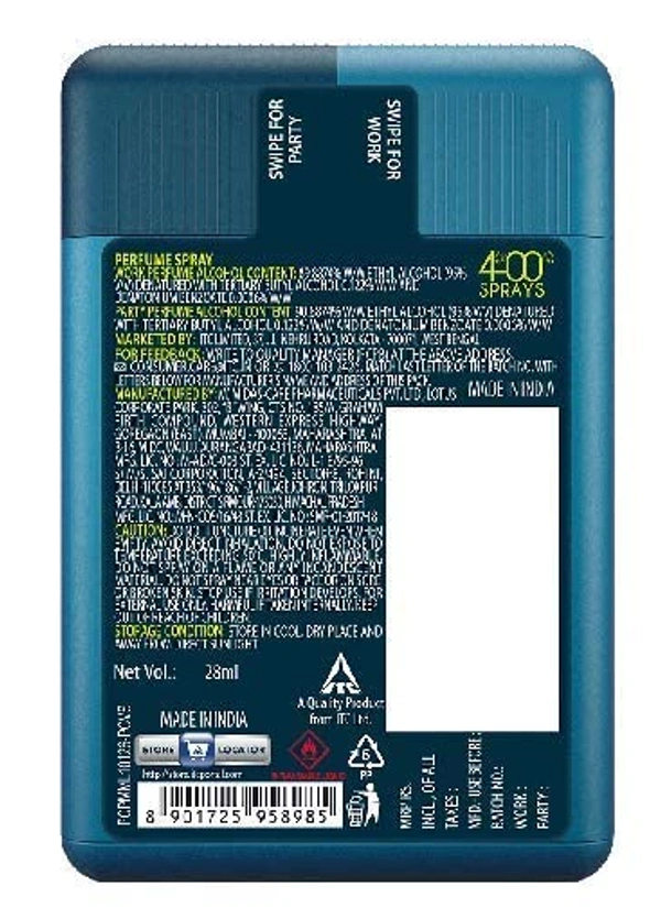 Engage On Man Work & Party, 2 In 1 Pocket Perfume-28ml