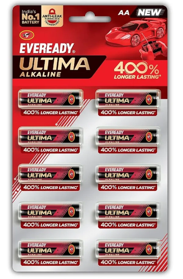 Eveready Ultima Alkaline AA Battery, 400% Longer Lasting