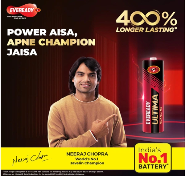 Eveready Ultima Alkaline AA Battery, 400% Longer Lasting