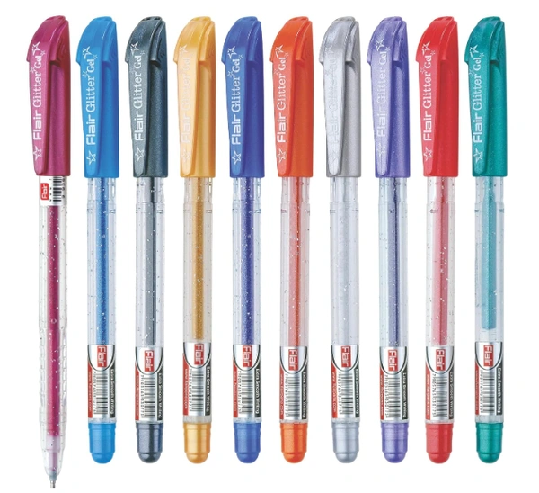 Flair Glitter Xtra Sparkle Gel Pen,Multicolor-10N