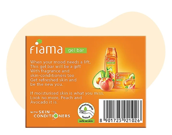 Fiama Gel Bar Peach & Avocado-2x125gm(Free Shower Gel Blackcurrant & Bearberry)