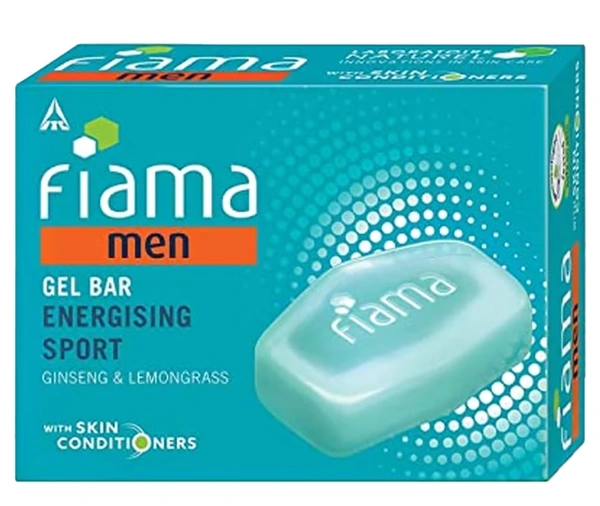 Fiama Men Gel Bar bathing soap, Ginseng & lemongrass-2x125gm(Free Shower Gel Blackcurrant & Bearberry)