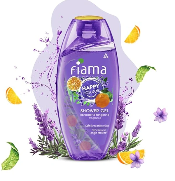 Fiam Happy Naturals Shower Gel, Lavender & tangerine fragrance-250ml