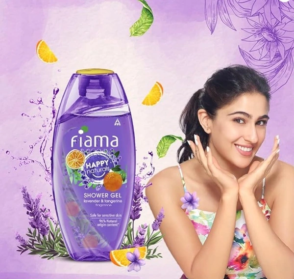 Fiam Happy Naturals Shower Gel, Lavender & tangerine fragrance-250ml