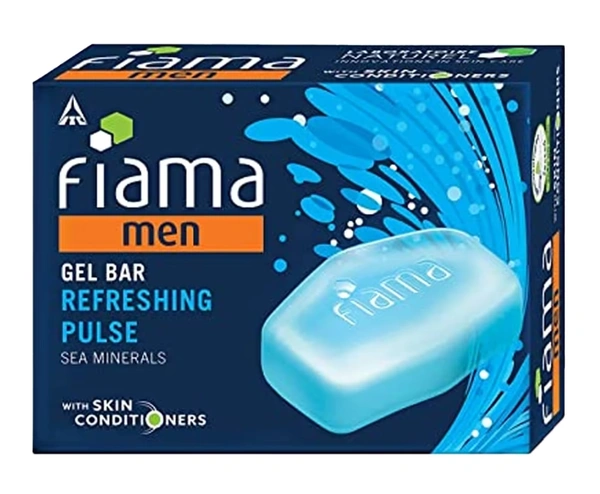Fiama Gel Bar bathing soap,Sea Minerals-2x125gm(Free Shower Gel Blackcurrant & Bearberry)