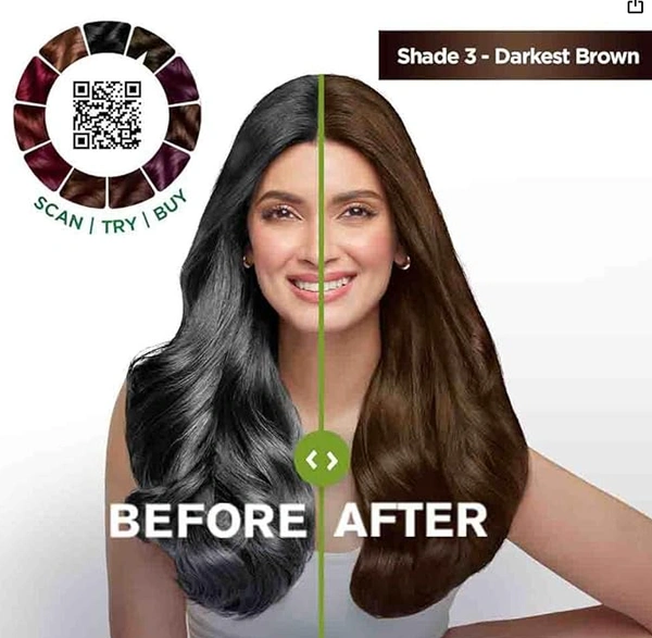 Garnier Color Naturals Crème Hair Colour, 35ml ml + 30gm, Shade 3 Darkest Brown