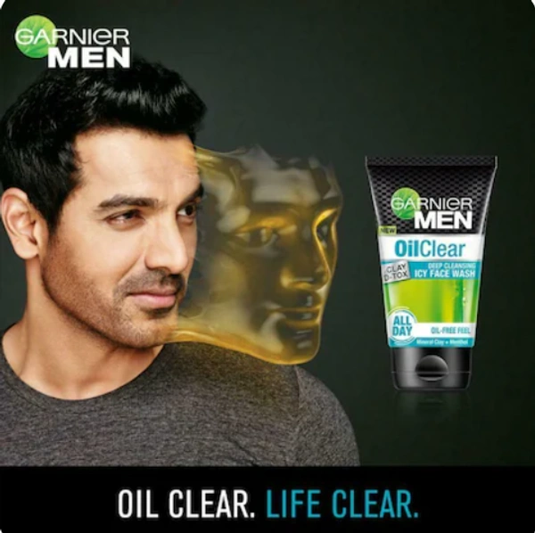 Garnier Men Oil Clear, Deep Cleansing Icy Facewash, 100gm