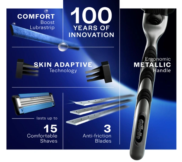 Gillette Mach3 Shaving Razor Fresh Clean - 2 Cartridges