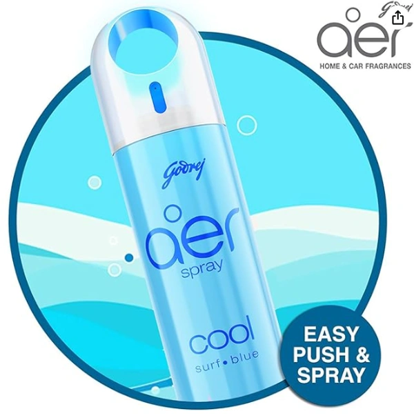 Godrej Aer Spray, Room Spray, Cool Surf*Blue-220ml