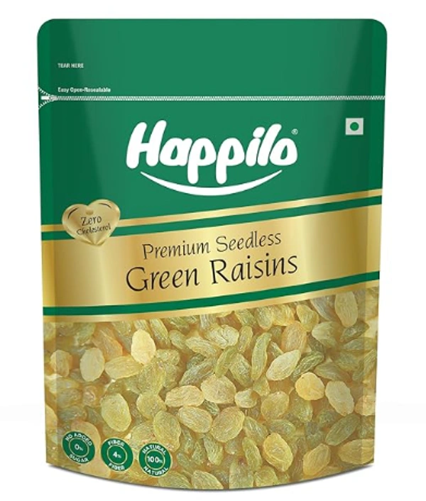 Happilo Premium Seedless Green Raisins / Kishmish-500gm