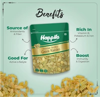 Happilo Premium Seedless Green Raisins / Kishmish-500gm