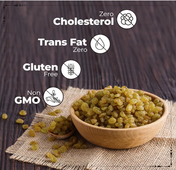 Happilo Premium Seedless Green Raisins / Kishmish-500gm