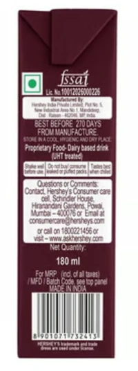 Hersheys Milk Shake Chocolate Flavor Milk - 180ml