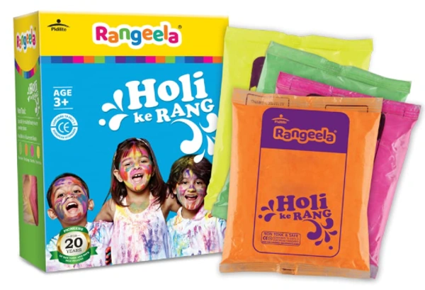 Rangeela Holi Ke Rang, Holi Colours - 60gmx4 pouches