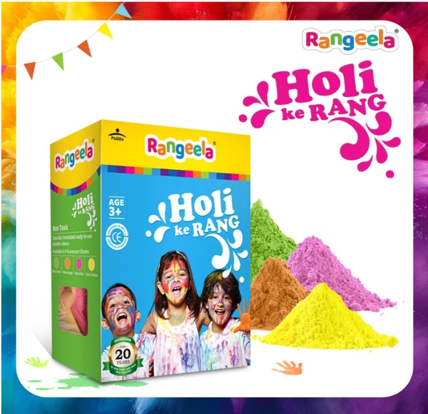 Rangeela Holi Ke Rang, Holi Colours - 60gmx4 pouches
