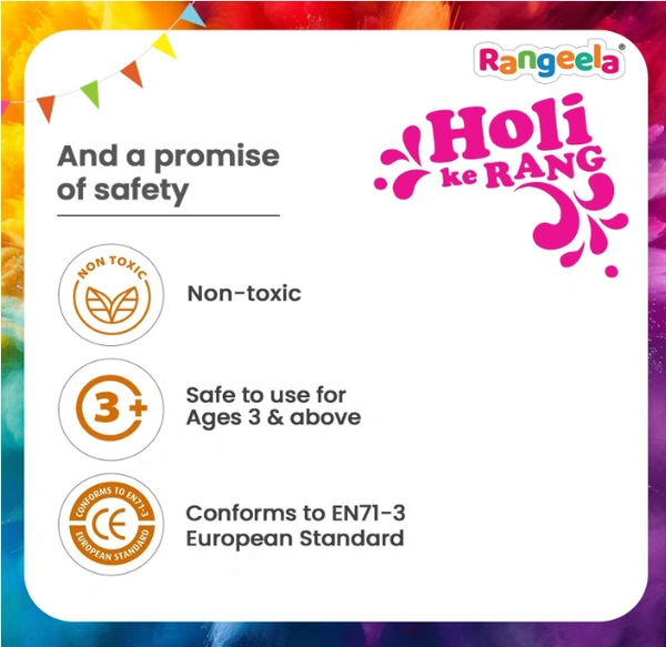 Rangeela Holi Ke Rang, Holi Colours - 60gmx4 pouches