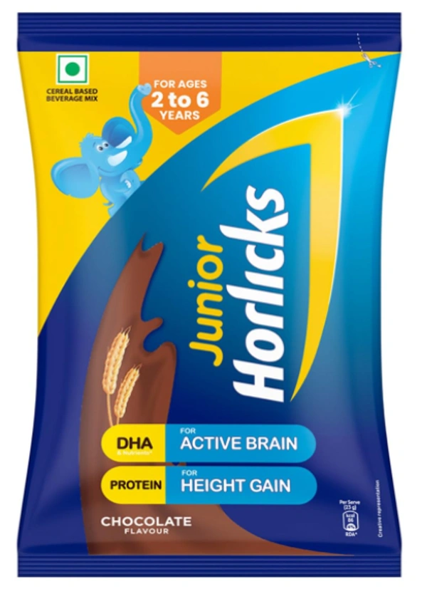 Horlicks Junior Chocolate Flavour, for Age 2 to 6, pouch-400gm