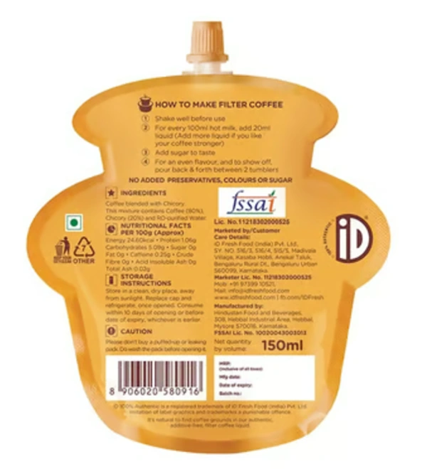 ID Instant Filter Coffee Liquid, Bold-150ml