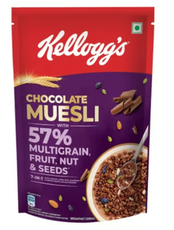 Kelloggs Chocolate Muesli, 57% Multigrain Fruit,Nut & Seeds-450gm